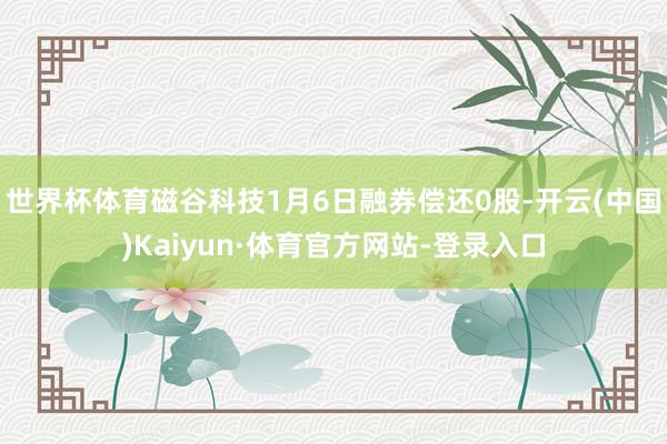 世界杯体育磁谷科技1月6日融券偿还0股-开云(中国)Kaiyun·体育官方网站-登录入口