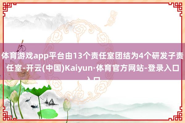 体育游戏app平台由13个责任室团结为4个研发子责任室-开云(中国)Kaiyun·体育官方网站-登录入口