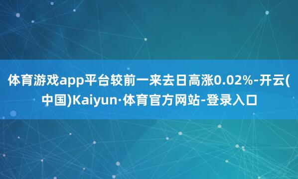 体育游戏app平台较前一来去日高涨0.02%-开云(中国)Kaiyun·体育官方网站-登录入口
