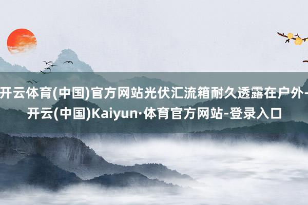 开云体育(中国)官方网站光伏汇流箱耐久透露在户外-开云(中国)Kaiyun·体育官方网站-登录入口