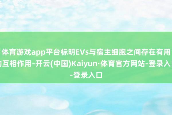 体育游戏app平台标明EVs与宿主细胞之间存在有用的互相作用-开云(中国)Kaiyun·体育官方网站-登录入口