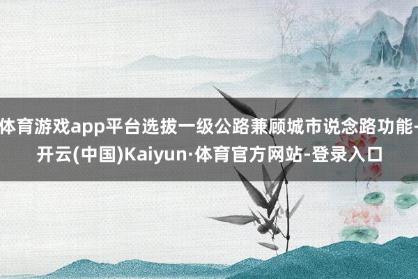 体育游戏app平台选拔一级公路兼顾城市说念路功能-开云(中国)Kaiyun·体育官方网站-登录入口