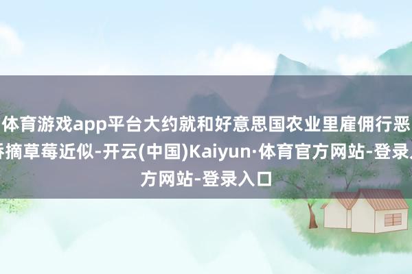 体育游戏app平台大约就和好意思国农业里雇佣行恶外侨摘草莓近似-开云(中国)Kaiyun·体育官方网站-登录入口
