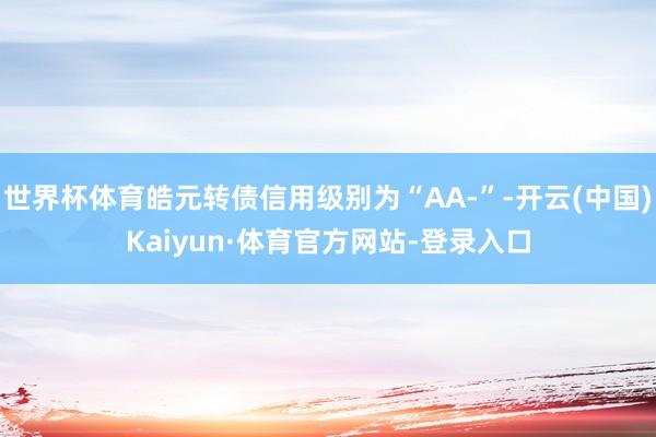 世界杯体育皓元转债信用级别为“AA-”-开云(中国)Kaiyun·体育官方网站-登录入口