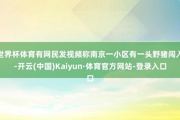 世界杯体育有网民发视频称南京一小区有一头野猪闯入-开云(中国)Kaiyun·体育官方网站-登录入口